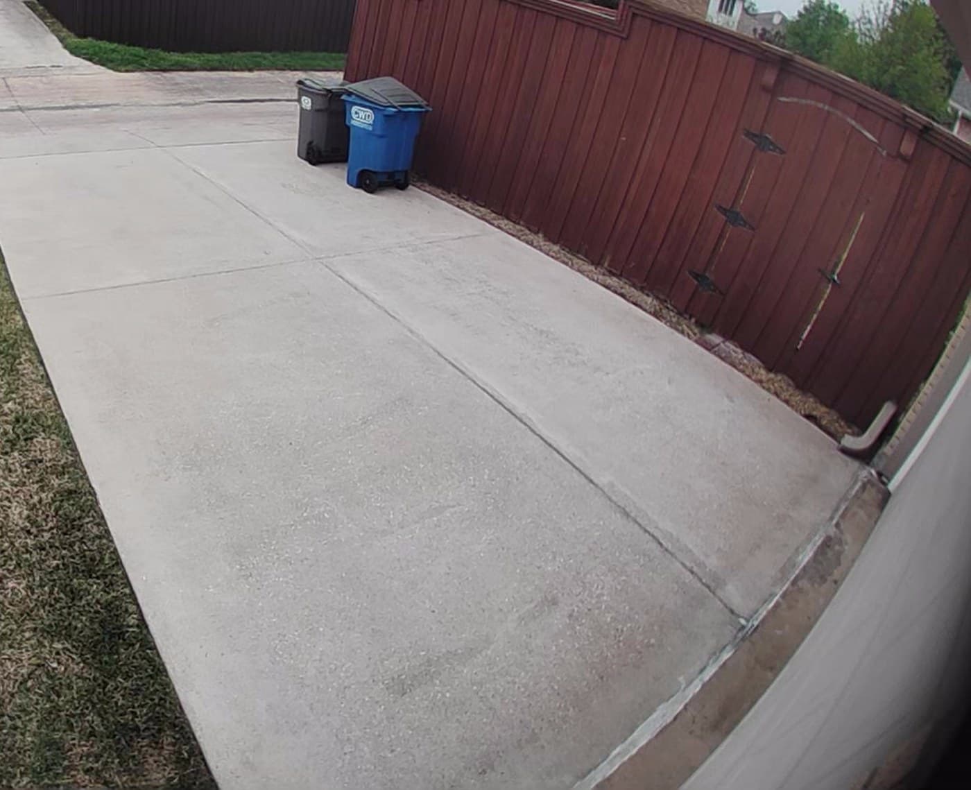 A real InService driveway after pressure washing