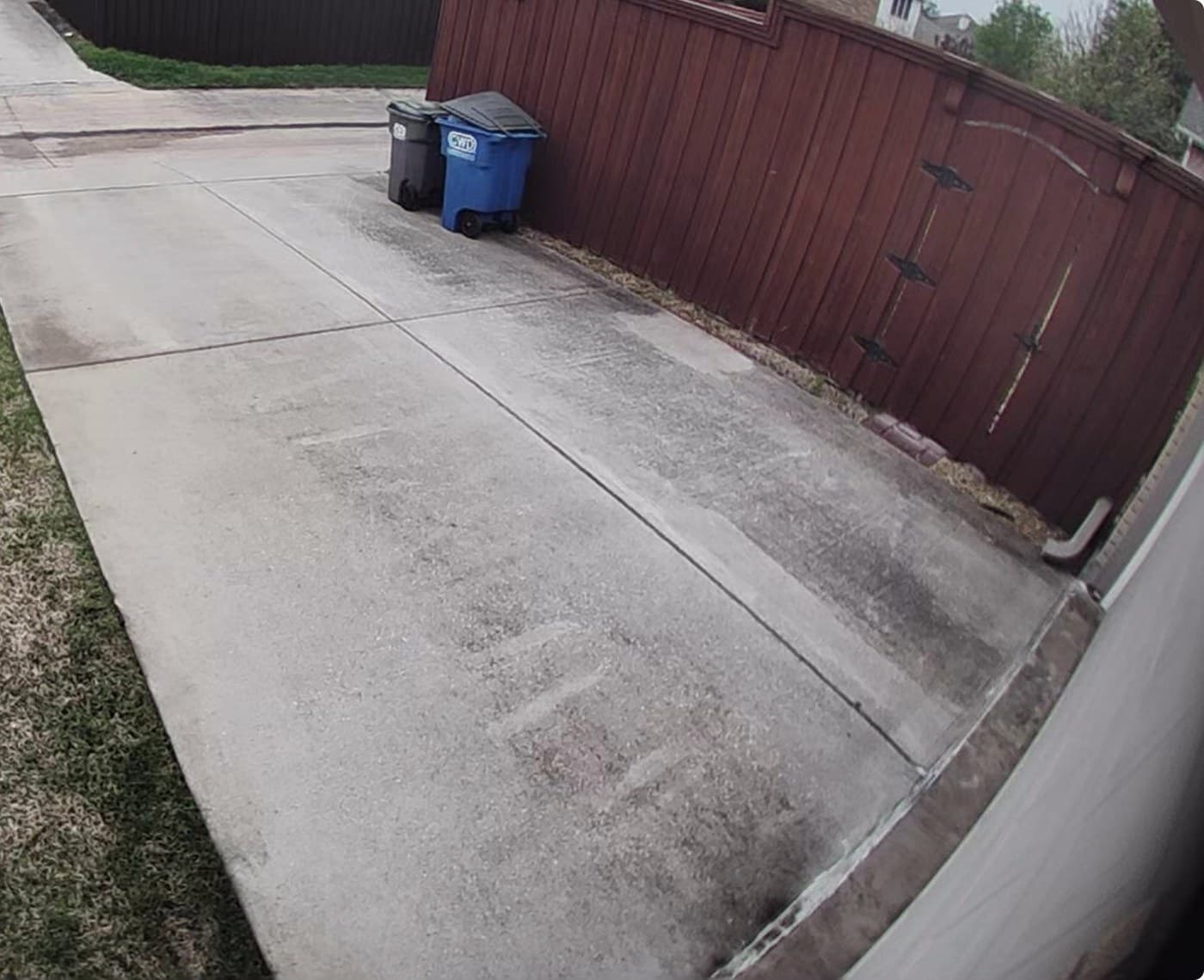 A real InService driveway before pressure washing